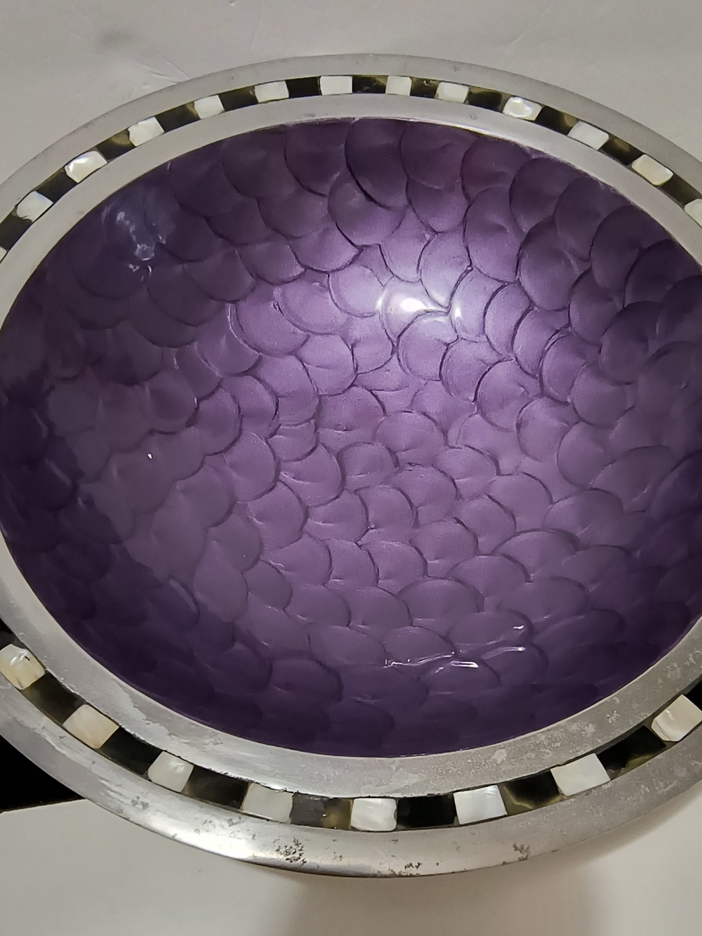 Purple Textured Decorative Wall Bowl - Accent Wall Art